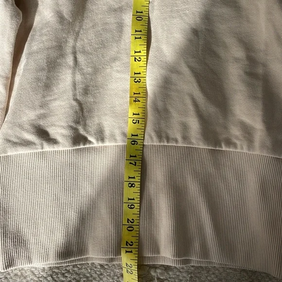 Me+Em Sweatshirt. Cream. Puff sleeves v neck size Medium - Picture 9 of 10